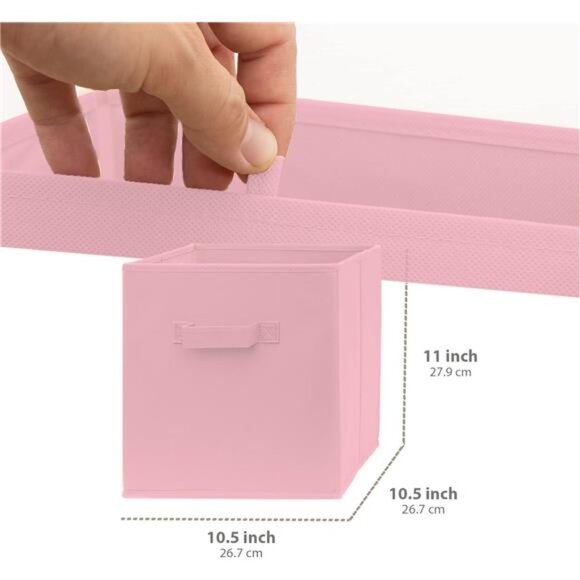 Fabric Storage Bins - 8 Pack - Fun Colored Storage Cubes | 2 Reinforced Handles - Picture 3 of 7
